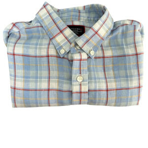 Men’s UNTUCKit 100% Linen Wrinkle Resistant Short Sleeve Button Up, Size Medium